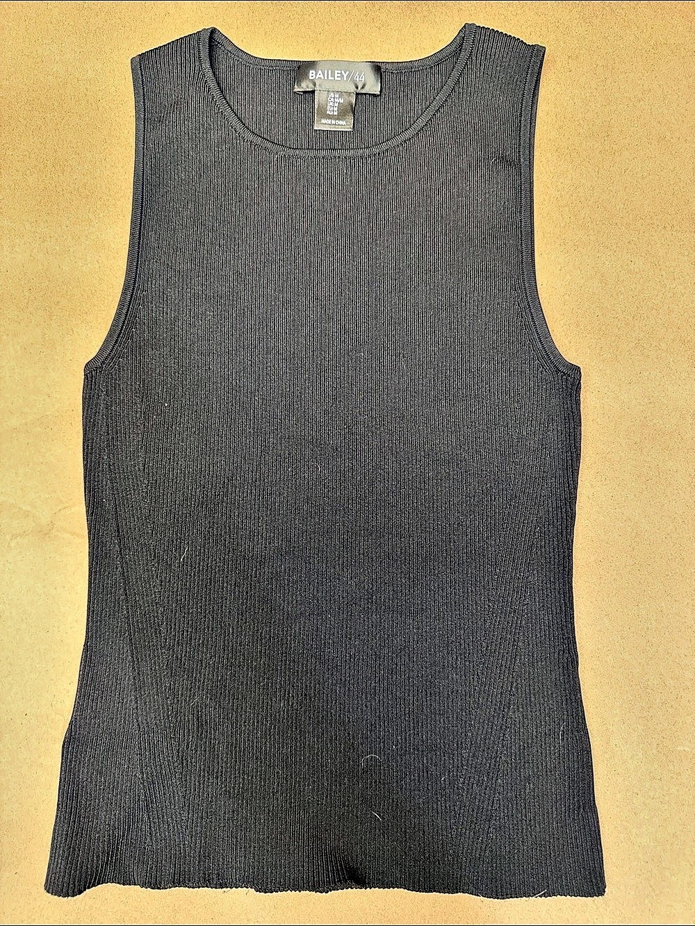 Bailey 44 Ribbed Tank Top in Black Size Medium Like New